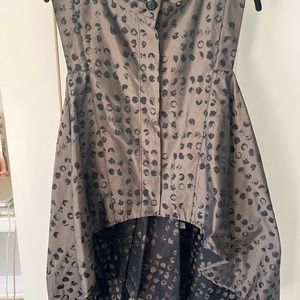 Sun Kim taffeta brown black vest jacket.